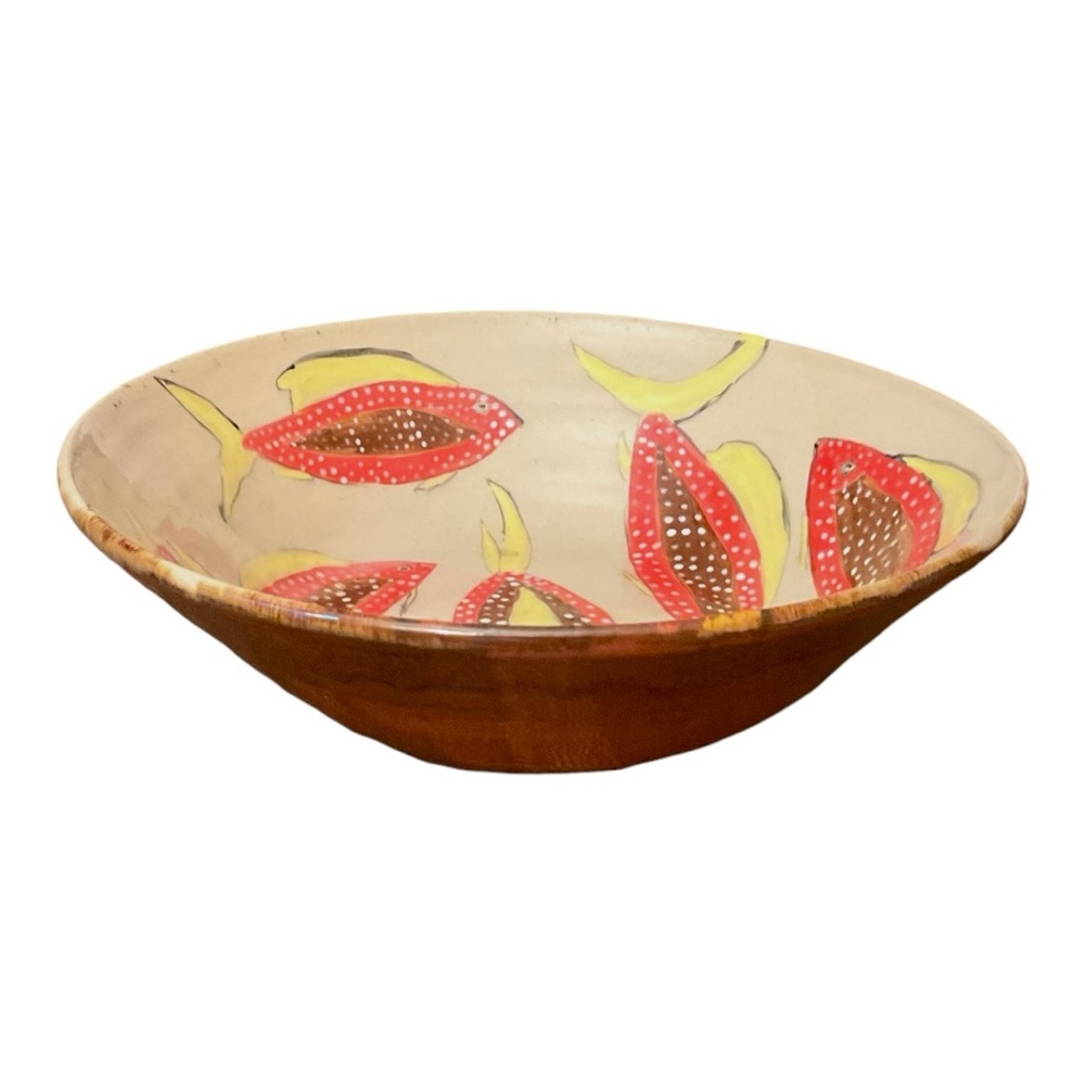 Beautiful Hand Painted Ceramic Bowl with Fish Design